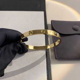 Love series gold bangle for man Au 750 gold plated 18 K 16-21 size with box with screwdriver 5A premium gifts couple bracelet 0522521