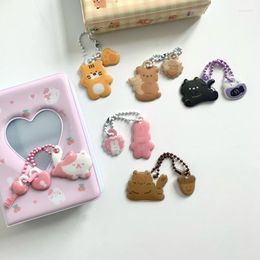 Keychains Cute Animal Key Chains INS Korean Creative Double-sided Keyrings Fashionable Haning Chanins Sweet Bag Pendants