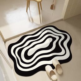 Carpets Simple Retro Washroom Non-slip Mat Household Absorbent Easy To Dry Foot Mat Bathroom Good Care of Diatomaceous Mud Mat 230926