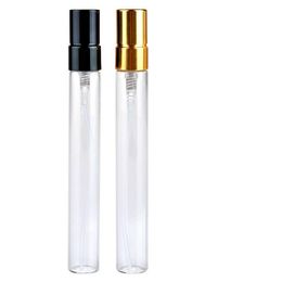 10ML Travel Portable Transparent Glass Perfume Spray Bottle Empty Cosmetic Containers With Aluminum Sprayer Wholesale ZZ