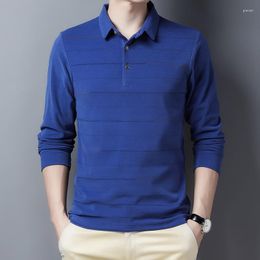 Men's Polos Autumn Long-sleeved Polo Shirt For Men Keep Warm Casual Lapel T-shirt Korean Mens Brands Business Tshirt