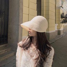 Ball Caps Spring Summer Knitted Baseball For Women Breathable Adjustable Foldable Travel Equestrian Hat Ladies Beach Sun