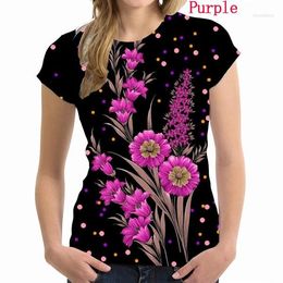 Men's T Shirts 2023 Women's Fashion Summer Clothes Casual O-neck Short Sleeved Tops Ladies Flowers Printed Blouses Loose Colourful T-shirts