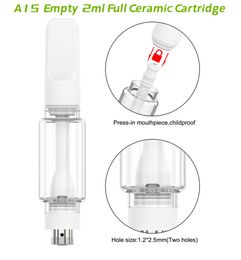 2024 Cheap Price Empty Vaporizer Pen Atomizers Cartridge Ceramic Coil Tank Thick Oil 2ml Pyrex Glass A16 Vape Atomizer for 510 Thread Preheating Battery in Japan CA