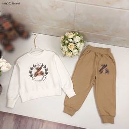 designer autumn set for boy fashion kids Tracksuits Size 100-150 CM 2pcs Olive leaf pattern printing Long sleeved hoodie and pants Sep25