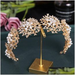 Hair Jewellery Bride Vintage Luxury Headband Baroque Pearl Womens Ball Girl Accessories Drop Delivery Hairjewelry Dhs20