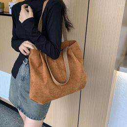 Evening Bags Fashion Simple Solid Corduroy Women's Single Shoulder Tote Bag Trendy Large Capacity Casual Versatile Commuter Storage