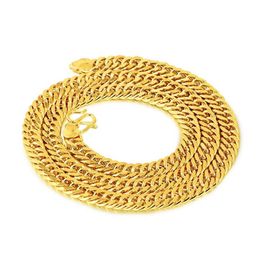 Chains 8mm 22K Gold Filled Necklace Jewellery For Men Women Bijoux Femme Collare Mujer Naszyjnik Solid Bizuteria276T