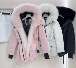 Luxury Designer Women Down Puffer Jacket Designer Warm Real Fox Fur Outwear Fashion Hooded Winter Coat Ms Clothes Top Quality
