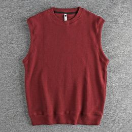 Men's Vests Knitted Jacquard Fabric Casual Vest Autumn And Winter Trend With Solid Sleeveless Camisole 479