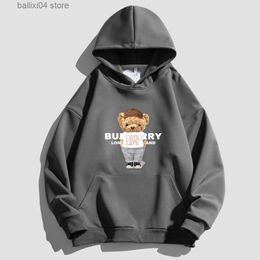 Men's Hoodies Sweatshirts Luxury Designer Hoodies Woman Sweatshirt Cartoon Bear Letter Printed Fleece Loose Pullover Sweater Fashion Female Clothing T230926