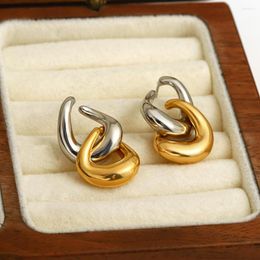 Hoop Earrings Freetry Fashion Gold Silver Color For Women Korean Trend Copper Geometric Circle Statement Party Jewelry