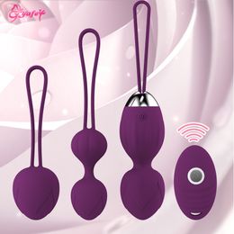 Vibrators Vaginal Balls Sex Toys for Women Kegel Ball Vagina Exercise Tighten Massage Wireless Remote Control Vibrating Egg Female 230925