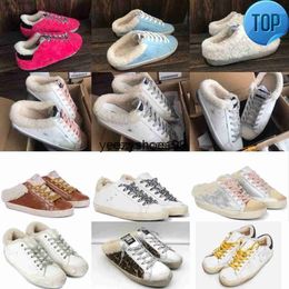 Golden Goosee Luxe Designer Sneakers Super Star Womens Slip на плюшевые лойфельные повседневные туфли Италия мода Superstar Белая Do Old Dirty Australia wo