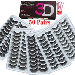 False Eyelashes MB 50 Pairs 3D Mink Eyelashes Dramatic Natural Long Wispies lashes Extension Eye lashes Beauty False Eyelashes Set Faux Cils 230925