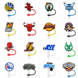 Basketball Sports Series Straw Cover Straws Cap Silicone Dust Stopper Cute Anime Party Straw Decoration hot Product