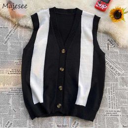 Men's Sweaters Sweater Vest Men Preppy Stylish Students Ulzzang Japanese Harajuku Sleeveless Knitwear S-3XL Casual Teens High Street Button Up 230923