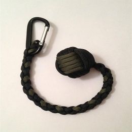 Monkey Fist keychain 1 Steel Ball Self Defence 550 paracord keychain Handcrafted in China223h