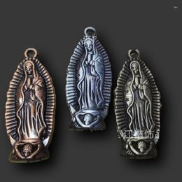 Charms 3pcs Alloy Drawing Process Retro Catholic Virgin Mary Pendant Religious Necklace Accessories DIY For Jewellery Cafts Making