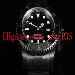 Luxury SEA DWELLER 44mm 116660 Black PVD Mechanical Automatic Movement Watch Ceramic Mens Wrist Watches215O