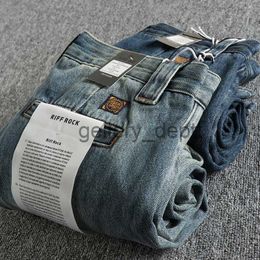 Men's Jeans Autumn New American Retro Heavyweight Twill Denim Jeans Men's Fashion 90% Cotton Washed Old Loose Straight Youth Casual Pants J230926