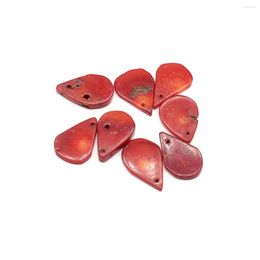 Pendant Necklaces 2Pc Red Coral Water Drop Sea Bamboo Charms For Fashion Jewellery Making Diy Women Necklace Earring Crafts