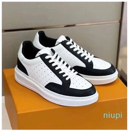 Sneaker Shoes White Black Calf Leather Beverly Hills Rubber Sole Trainers Mesh Men Party Wedding Skateboard Comfort Walking Original Box