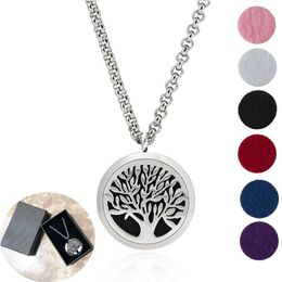 20 Styles Premium Aromatherapy Essential Oil Diffuser Necklace Locket Pendant 316L Stainless Steel Jewellery with 24 Chain an288E