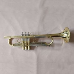 New Arrival Bb Trumpet High Quality Gold Lacquer Silver Plated Trumpet Brass Musical Instruments Composite Type Trumpet 00