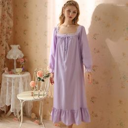 Women's Sleepwear Roseheart Women Homewear Female Cotton Purple Sexy Nightdress Nightwear Luxury Gown Nightgown