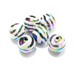 Synthetic Quartz Wholesale est 20mm 100pcsbag Plated UV AB Zebra Stripe Beads For y Jewelry Necklace Design 230925