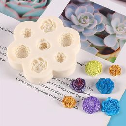 Baking Moulds Aomily DIY Multi Rose Flowers Cake Chocolate Mold Silicone Candy Jely Pudding Sugar Fondant Decorating Tool Bakeware