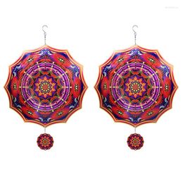 Decorative Figurines 2 Piece 3D Wind Spinner Hanging Outdoor Decoration Halloween Gift For Garden Decor