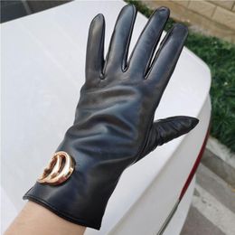 100% sheepskin gloves and wool touch screen rabbit skin cold resistant warm five-finger gloves305g