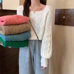 Women's Sweaters Lantern Sleeve Twist Jumper Female Autumn And Winter Korean Lazy Wind Outside The Wear Western-style Knitted Bottoming