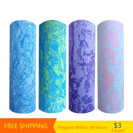 Yoga Blocks YECOKISO 45/60CM Iridescent Cloud Yoga Foam Roller Pilates Block High-density Floating Roller GYM Fitness Body Massage Roller 230925