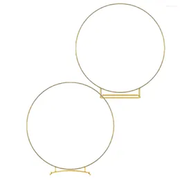 Decorative Flowers 2 Pcs Floral Centrepieces For Tables Desktop Stand Metal Hoop Party Decoration Wedding Crafts Wreath