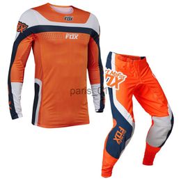 Others Apparel 2023 Dirt Mo and Pants Combo Orange Motocross Racing Suit Motorcycle MTB Dirt Bike Downhill Riding Adult MX Set x0926