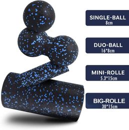 Yoga Blocks 4 in 1 High Density Foam Roller Set Pilates Yoga Column Massage Fitness Balls for Leg Back Neck Pain and Muscle Exercise 230925