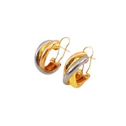 Earrings Carttiers Designer Luxury Fashion Women Three Colour Earrings Fried Dough Twists Silver Gold Rose Earrings Perfect For Girls' Holiday Gifts