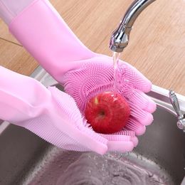 Disposable Gloves Waterproof And Grease Proof Dishwashing Silicone Kitchen Brush Korean Magic