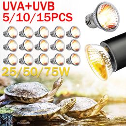 Other Home Garden 515PCS 255075W UVAUVB Reptile Lamp Bulb Turtle Basking UV Light Bulbs Heating Full Spectrum Sunlamp for Amphibians 230925