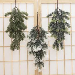 Decorative Flowers Plastic Artificial Hanging Wall Plant Pine Tree Branch Home Party Wedding Christmas Year DIY Decor Xmas Accessory
