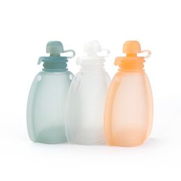 Silicone Puree Bag Reusable Baby Food Snack Juice Squeeze Pouch 120mL BPA Free Portable Feeder Storage Containers for Toddler Kids