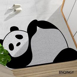 Carpets Door Mat Entry Panda Carpet Foot Corridor Household PVC Silk Circle Non-Slip Bathroom Kitchen BNQINGY