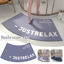 Bath Mats Super Absorbent Curved Bathroom Quick Drying Floor Mat Easy To Clean Door Mat Non-slip Entrance Bath Bedroom Carpet 230926