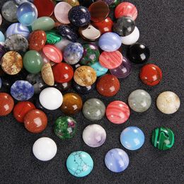 6/8/10/12mm Natural Stone Cabochon Round Semi-precious Cameo Beads Fit DIY Ring Earring Bracelet Jewellery Making Finding