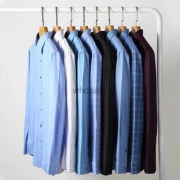 Men's Dress Shirts Seamless Bamboo Fiber New Design Fabric Men Shirts Long Sleevehigh Quality Striped Shirts for Men Long Sleeve Slim Fit Casual YQ230926