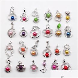 Pendant Necklaces On Sale 24 Styles 925 Sterling Sliver Pearl Mounts Jewelry With 6-8Mm Random Mix Color Pearls 5/10Pcs Ss01 Drop Deli Dh5Q2