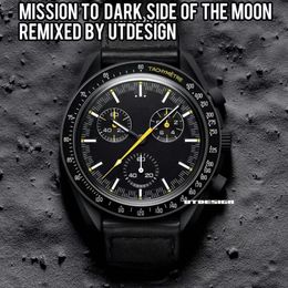 Moon Men Watch Full Function Quarz Chronograph Watches Mission To Mercury 42mm Nylon Luxury Watch Limited Edition Master Wristwatc2400